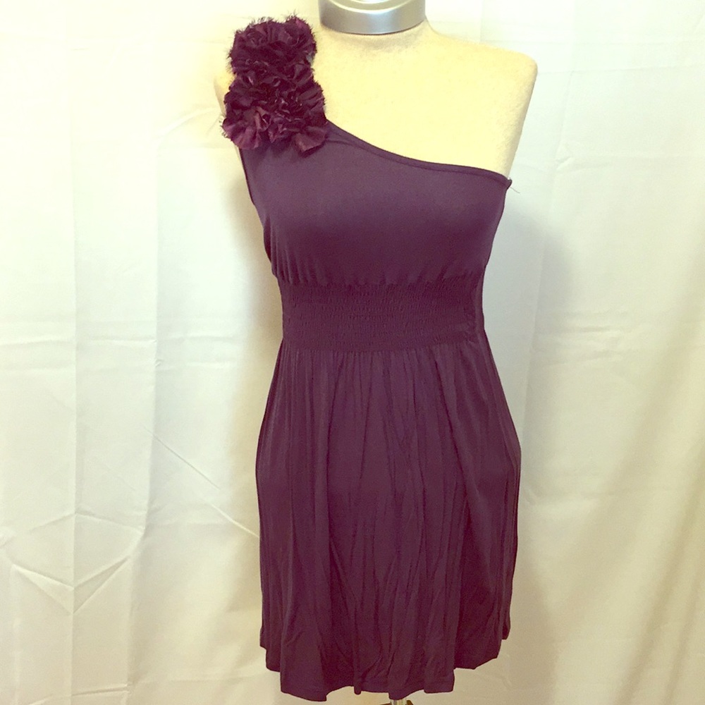 Purple One Shoulder Dress